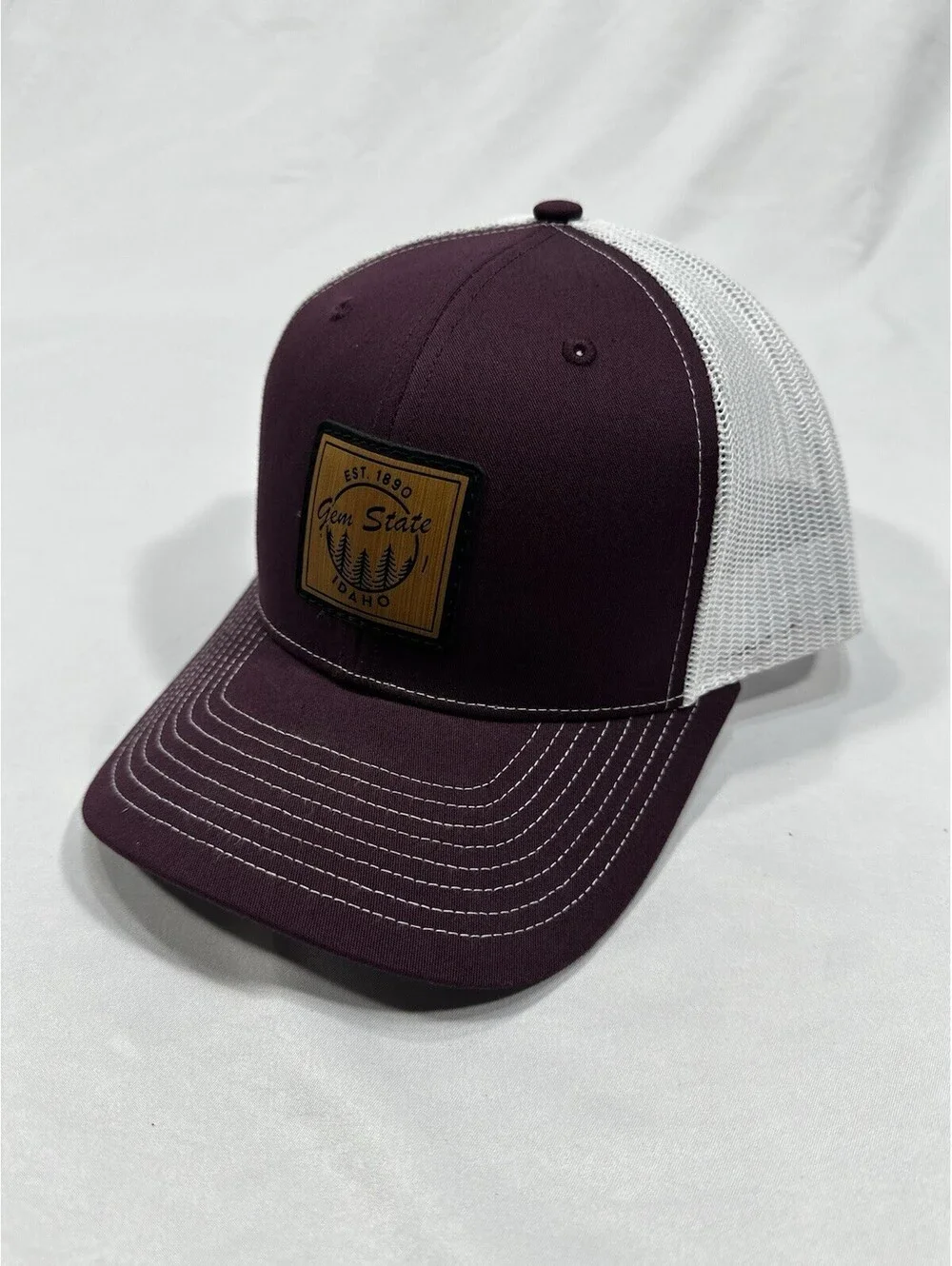 Gem State Idaho Leather Patch Hat – Richardson 1172 Trucker Cap
